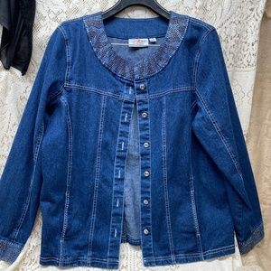 Bedazzled Jean Jacket or Layering Shirt Sz. Med. Excellent Condition